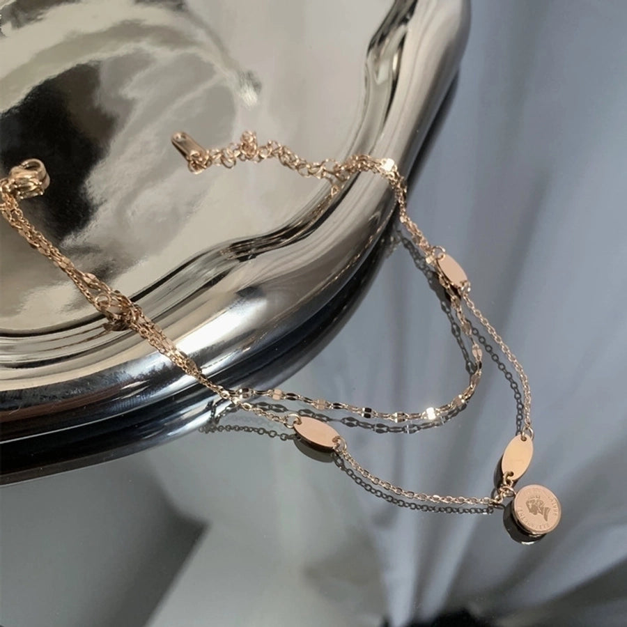 Trendy Letter Anklet in Titanium Steel Finish-Bijou Crush