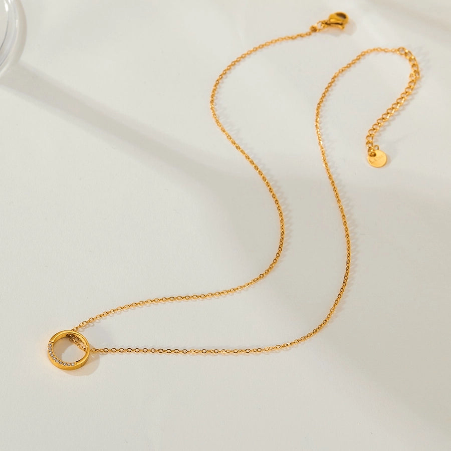 French Style Geometric Necklace – Sleek 304 Stainless Steel Charm-Bijou Crush