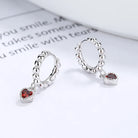 925 Sterling Silver Heart Shape Drop Earrings-Bijou Crush