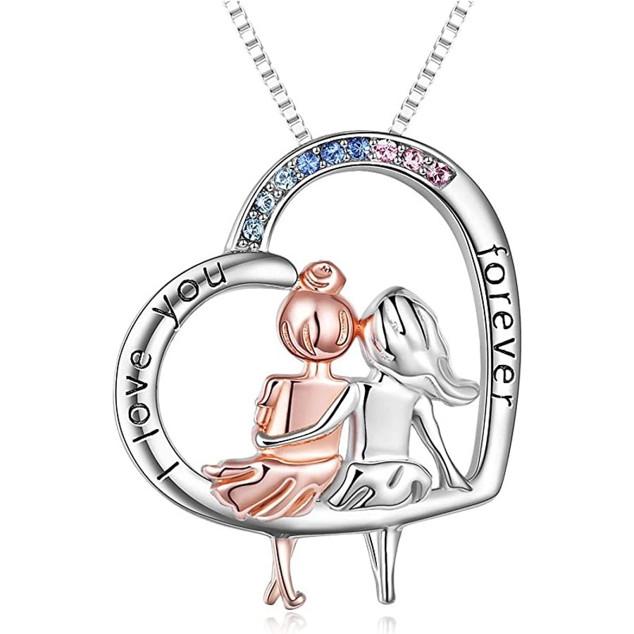 Heart & Letter Charm Box Chain Necklace-Bijou Crush