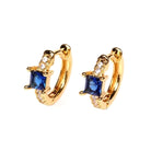 Geo Spark Earrings – Trendy Copper with Zircon & Lab-Created Gemstone Shine-Bijou Crush