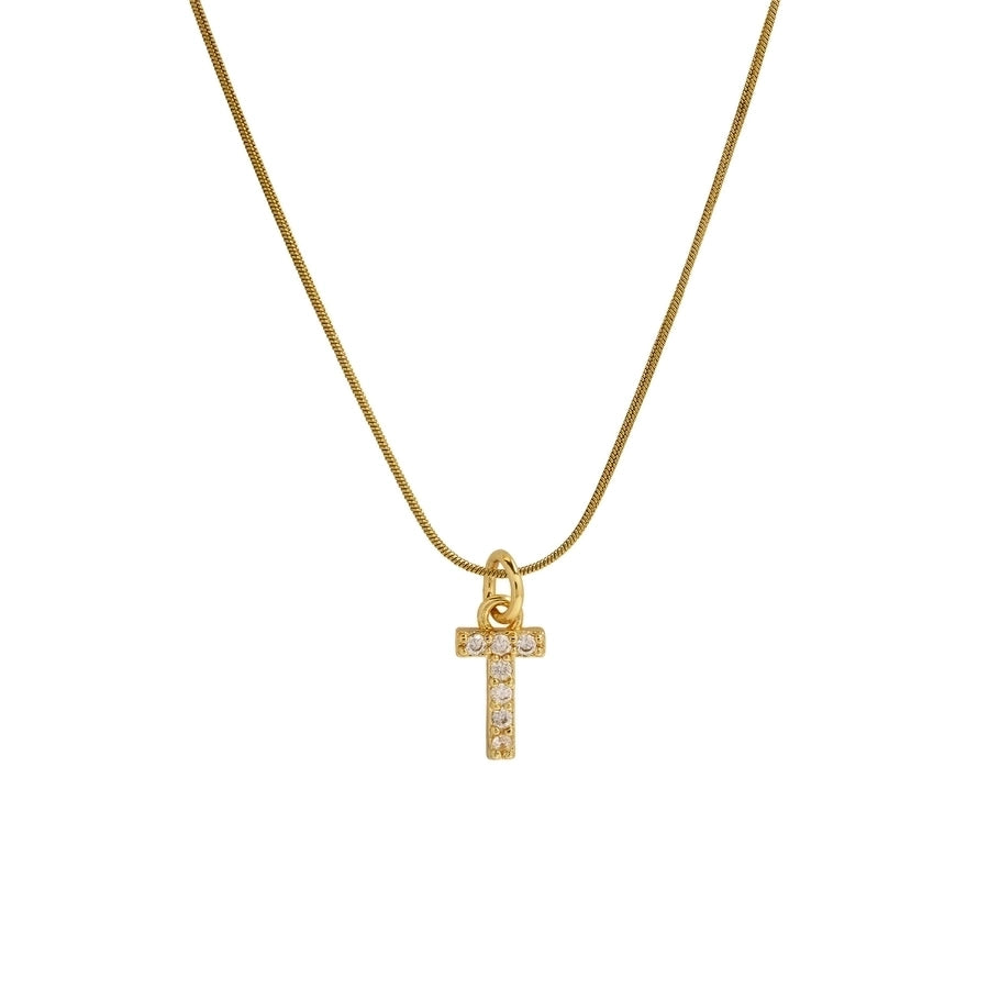 Blingy Letter Charm Snatched Snake Chain Necklace-Bijou Crush