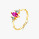 14K Gold Plated 925 Sterling Silver Zircon Geometric Rings-Bijou Crush