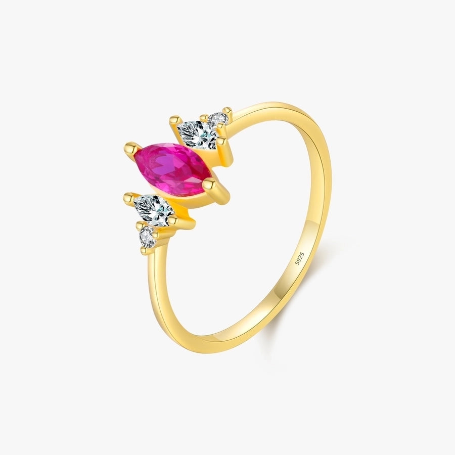 14K Gold Plated 925 Sterling Silver Zircon Geometric Rings-Bijou Crush