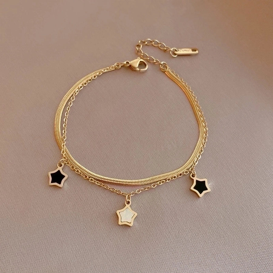 Fashion Star Titanium Steel Enamel Women's Bracelet Necklace-Bijou Crush