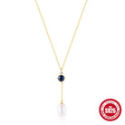 925 Sterling Silver Geometric Pendant Necklace with Zircon and Beads-Bijou Crush