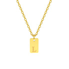 304 Stainless Steel 18K Gold Plated IG Style Letter Pendant Necklace-Bijou Crush