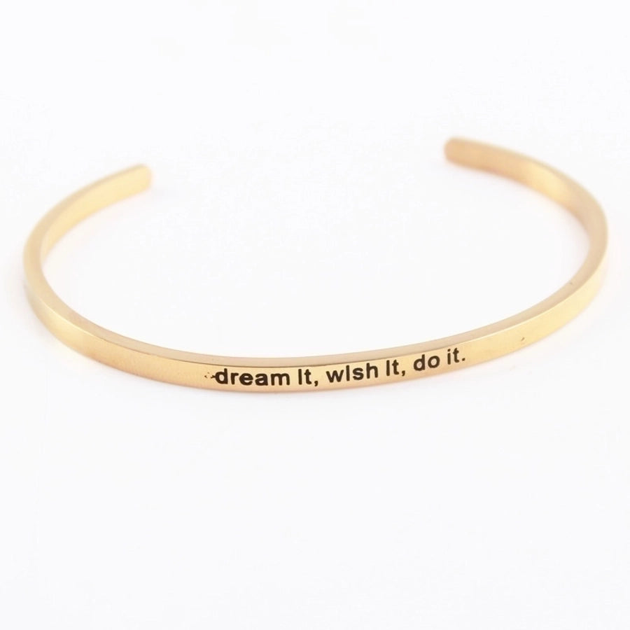 Quotes Letter Bracelet Bangle – 304 Stainless Steel-Bijou Crush