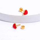Heart Shape 201 Stainless Steel 18K Gold Plated Ear Studs Earrings-Bijou Crush