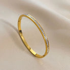 Solid Color Zircon Bangle – Titanium Steel Sleekness-Bijou Crush