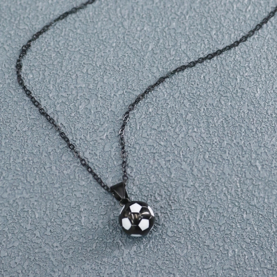 Casual Basketball Football Stainless Steel Enamel Unisex Pendant Necklace-Bijou Crush