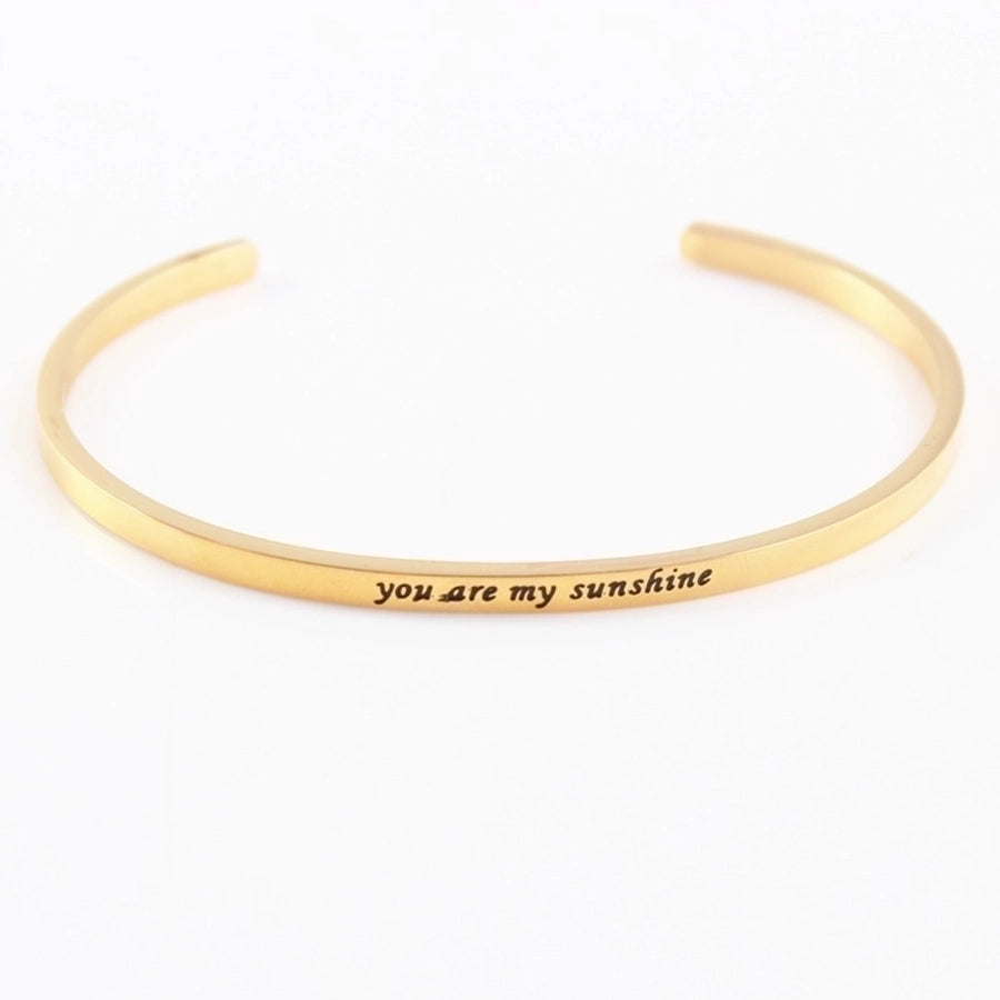 Quotes Letter Bracelet Bangle – 304 Stainless Steel-Bijou Crush