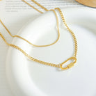 Oval 304 Stainless Steel Titanium Steel 18K Gold Plated Layered Necklace-Bijou Crush
