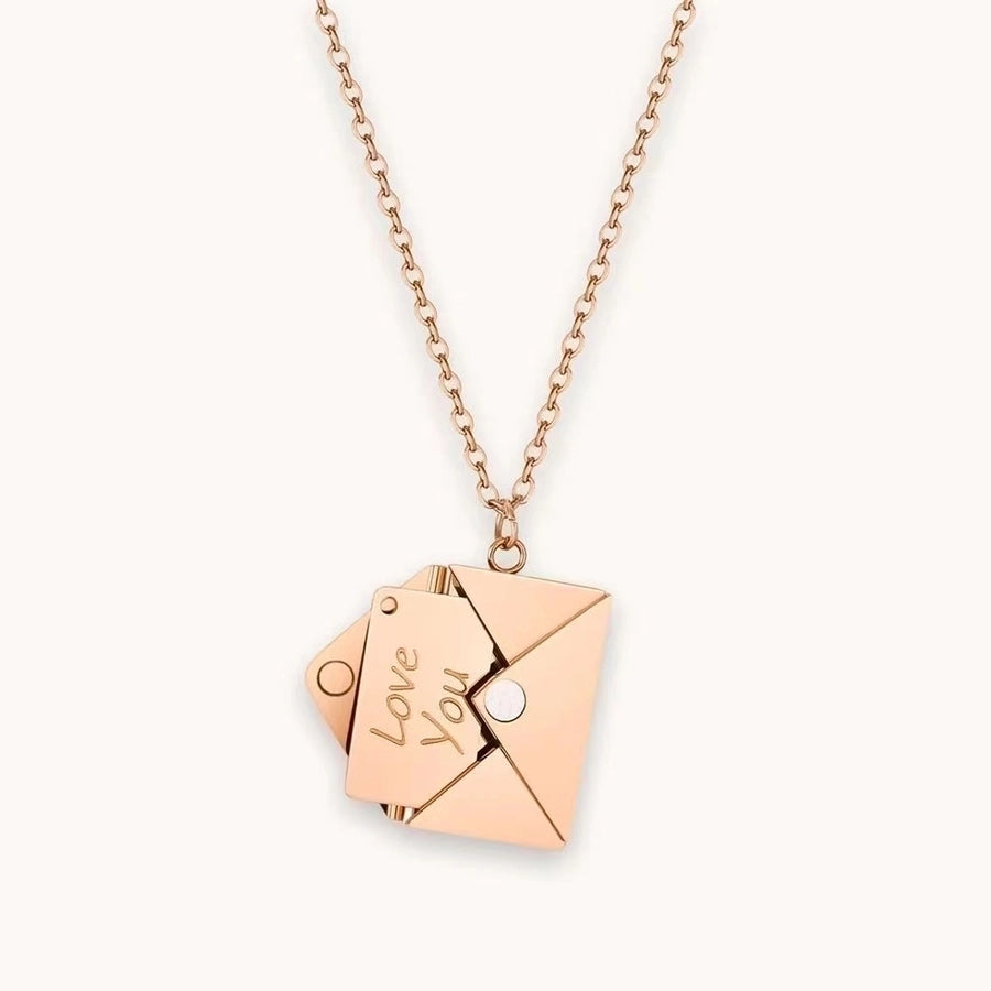 Fashion Envelope Stainless Steel Titanium Plating Pendant Necklace-Bijou Crush