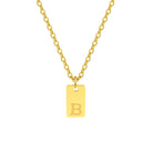 304 Stainless Steel 18K Gold Plated IG Style Letter Pendant Necklace-Bijou Crush