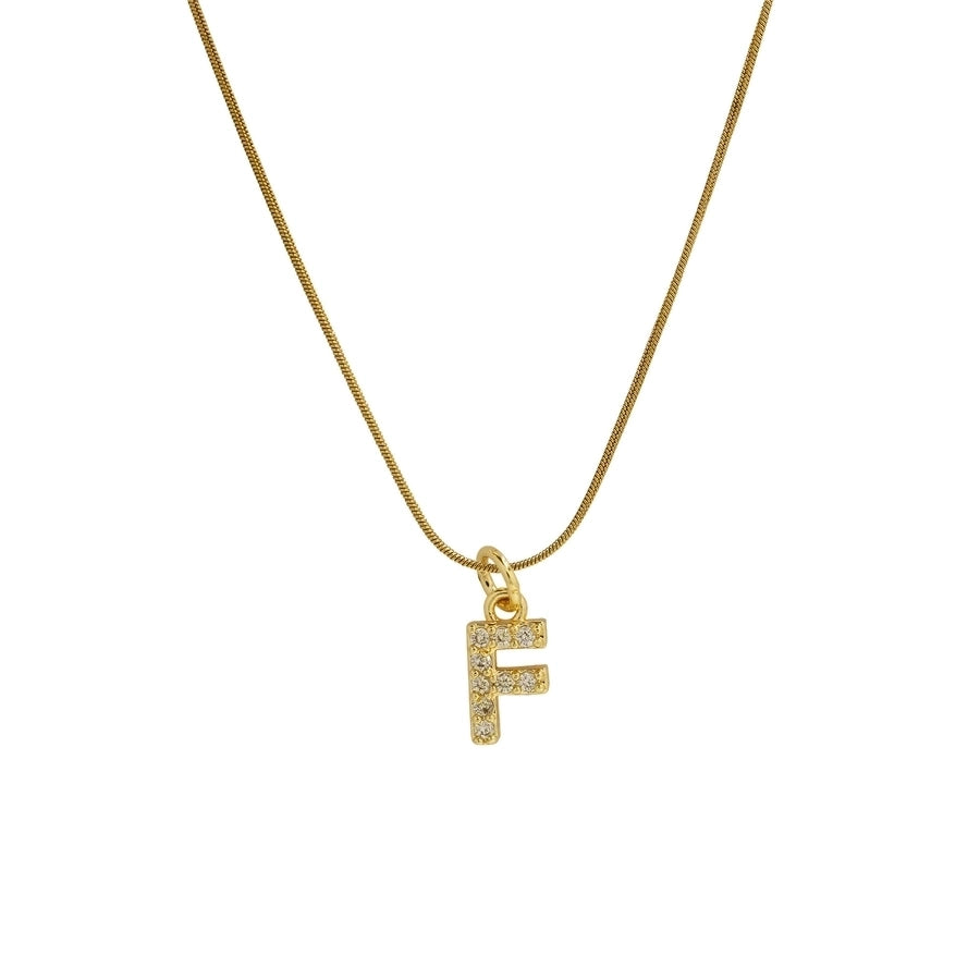 Blingy Letter Charm Snatched Snake Chain Necklace-Bijou Crush