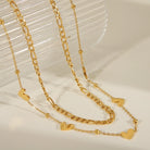 French Vibes: Heart, Flower, and Butterfly Layers – Gold-Plated Stainless Steel Necklaces-Bijou Crush