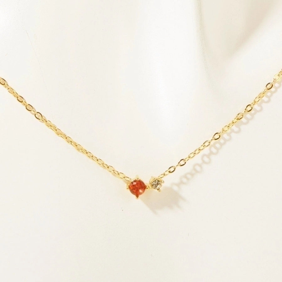 Retro Vibes Pendant Necklace - 18K Gold-Plated Stainless Steel with Sparkly Zircon-Bijou Crush