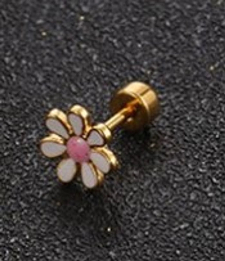 Simple Style Flower 304 Stainless Steel No Inlaid Earrings Ear Studs-Bijou Crush