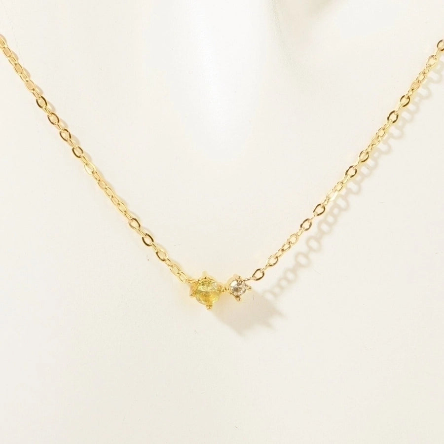 Retro Vibes Pendant Necklace - 18K Gold-Plated Stainless Steel with Sparkly Zircon-Bijou Crush