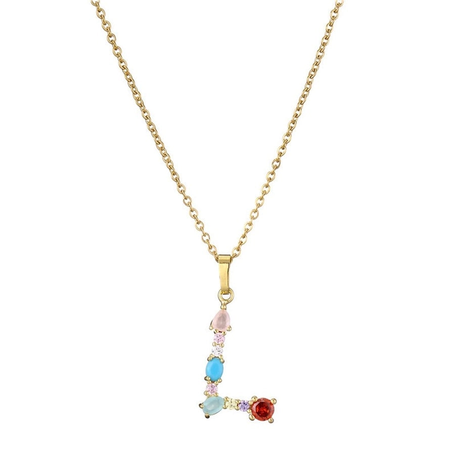 Copper Letter Copper Necklaces-Bijou Crush