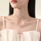 925 Sterling Silver Intertwined Square Pendant Necklace – Shimmering Rhinestone Elegance-Bijou Crush