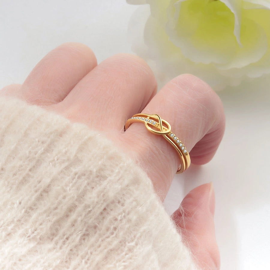 18K Gold-Plated Sterling Silver Knot Ring-Bijou Crush