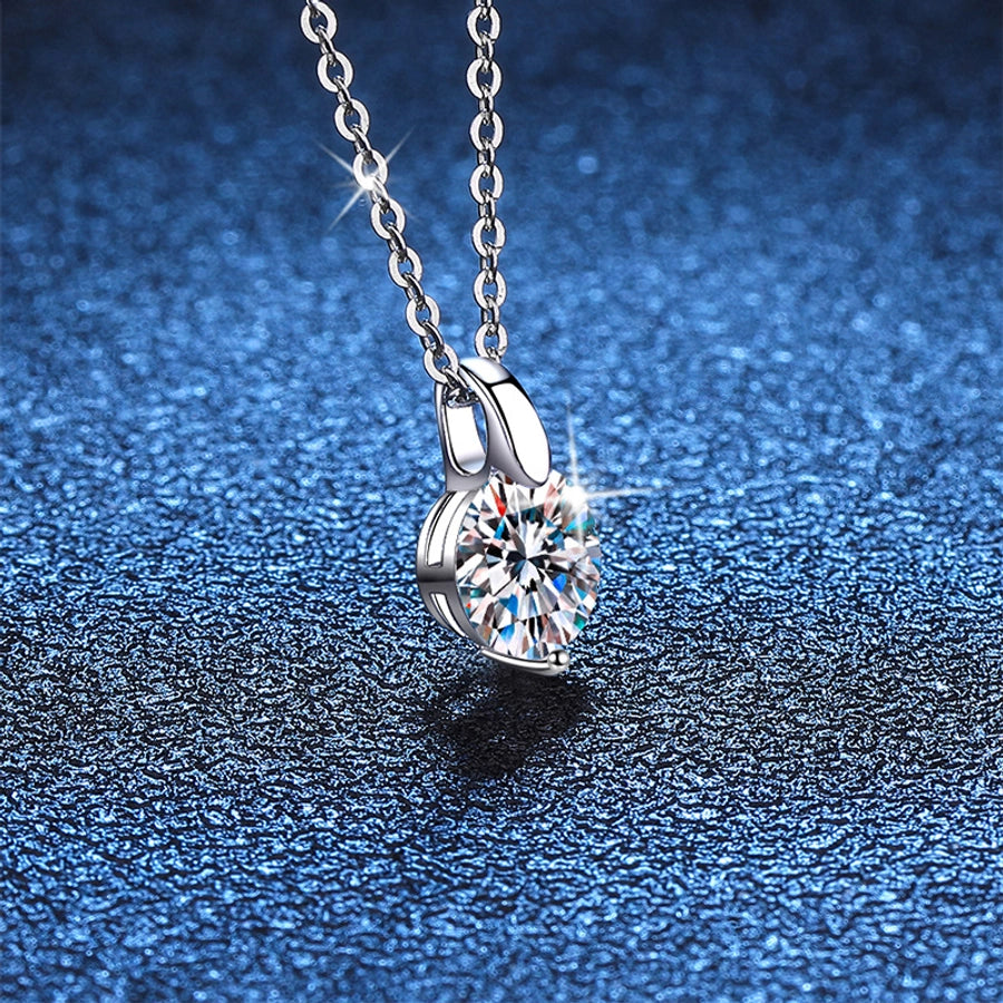 Timeless Sparkle Necklace - 925 Sterling Silver with Moissanite & Luxe Diamond Inlay-Bijou Crush