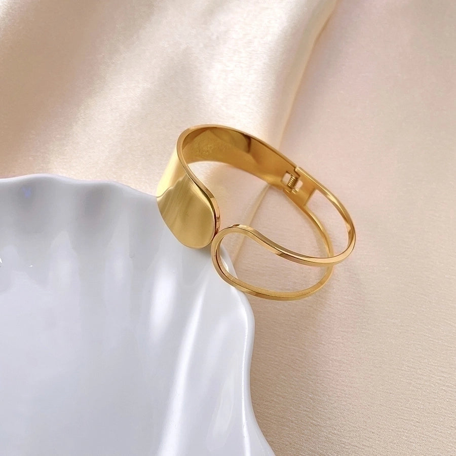 Sleek Solid Bangle – Minimalist Polished Stainless Steel Perfection-Bijou Crush