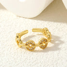Geometric Copper Zircon Ring – 18K Gold Plated-Bijou Crush