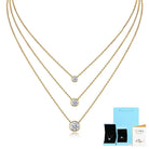 925 Sterling Silver Moissanite Three-Layer Geometric Necklace-Bijou Crush