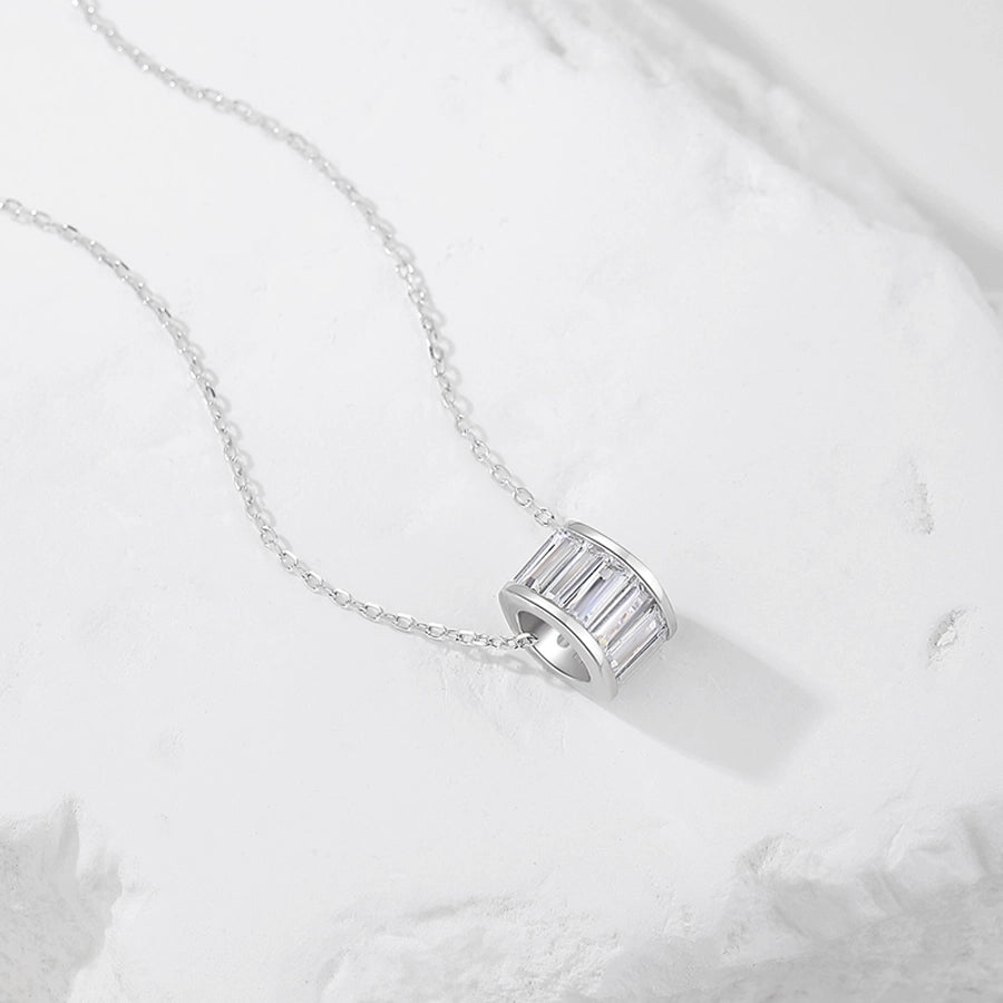 925 Sterling Silver Zircon Round Pendant Necklace-Bijou Crush