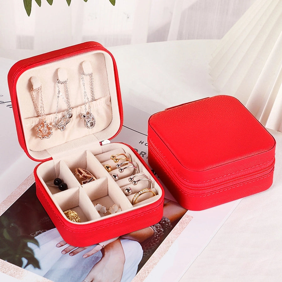 Simple Style Solid Color Leather Jewelry Boxes-Bijou Crush