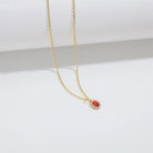 Oval Sparkle Necklace with 14K Gold-Plated Copper Cable Chain-Bijou Crush