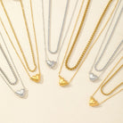 Heartfelt Love Romantic Heart-Shaped Double Layer Necklace – 18K Gold-Plated Stainless Steel-Bijou Crush