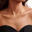 925 Sterling Silver Gold Cross Pendant Necklace-Bijou Crush