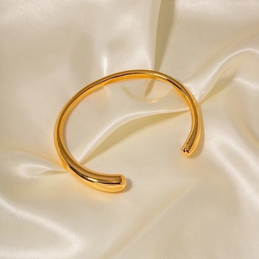 Elegant Solid Color Stainless Steel Cuff Bracelets-Bijou Crush