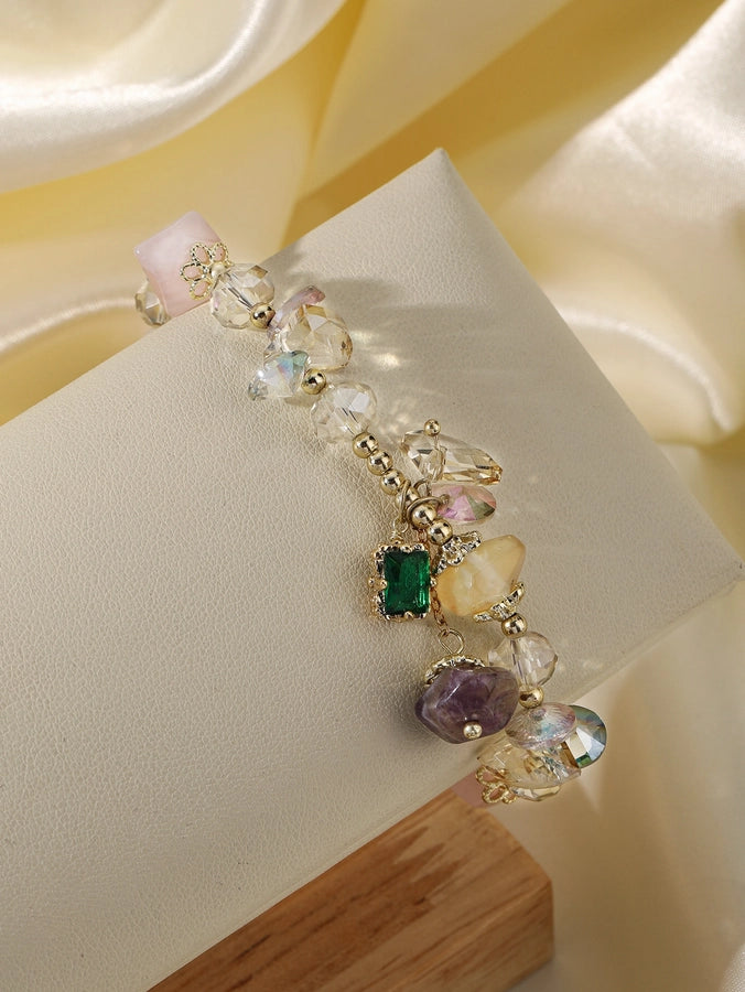 Elegant Simple Style Geometric Freshwater Pearl Opal Copper Beaded Women's Bracelets-Bijou Crush