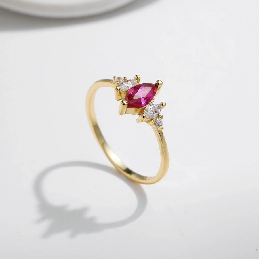 14K Gold Plated 925 Sterling Silver Zircon Geometric Rings-Bijou Crush