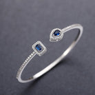 Trendy Square Zircon Bangle – Water Droplet Charm in Gold-Plated Copper-Bijou Crush