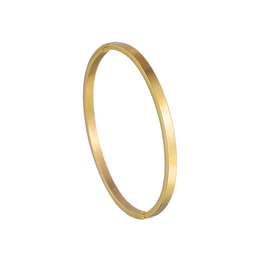Simple Style Geometric Solid Color 304 Stainless Steel Gold Plated Bangle-Bijou Crush