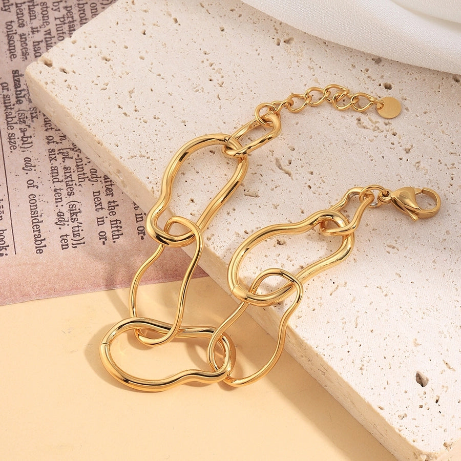 Geo Chic Bracelet – Casual Simple 304 Stainless Steel with 14K Gold Plating-Bijou Crush