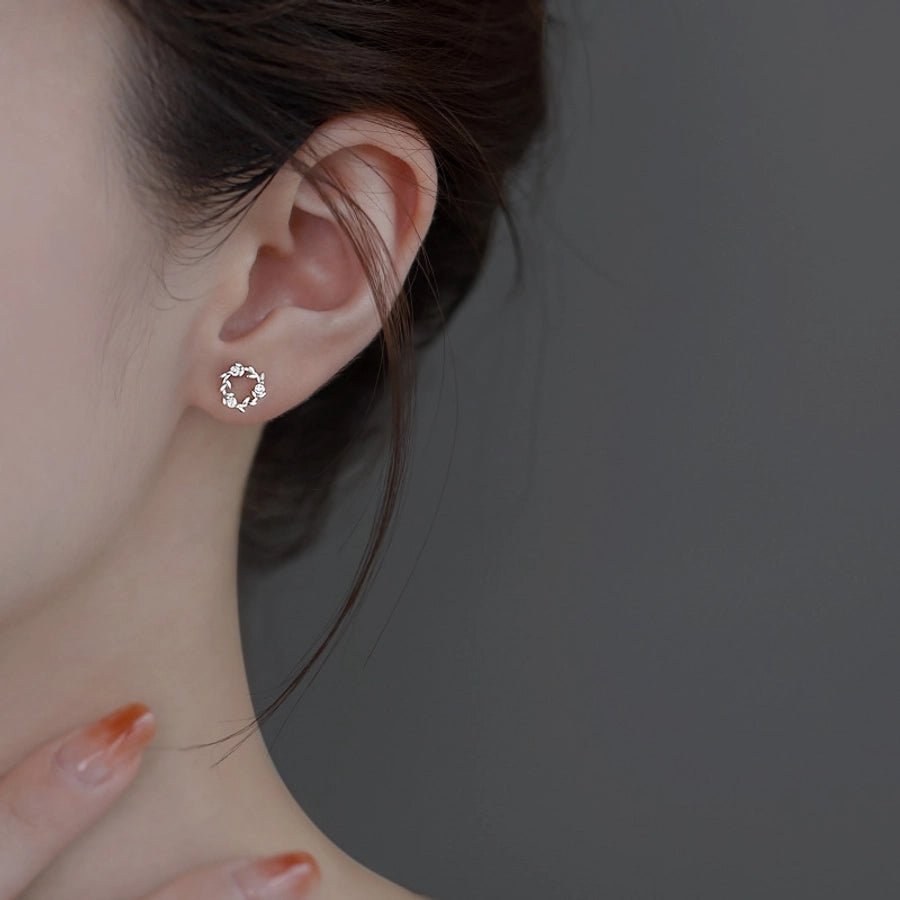 925 Sterling Silver Flower Studs – Zircon Elegance in Bloom-Bijou Crush