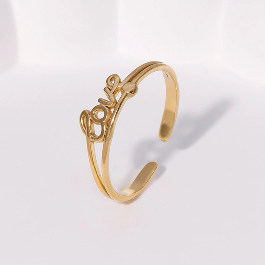 Sweet Love 18K Gold Plated Open Ring – 304 Stainless Steel-Bijou Crush