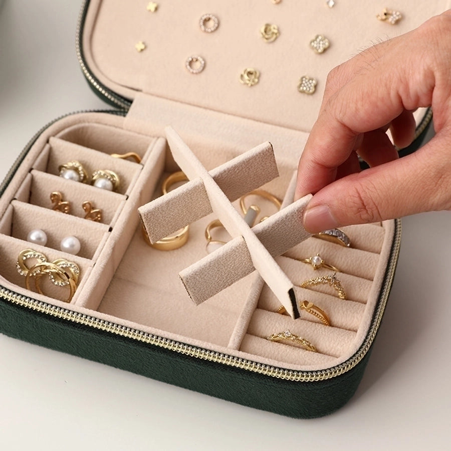 Retro Solid Color Flannel Jewelry Box-Bijou Crush