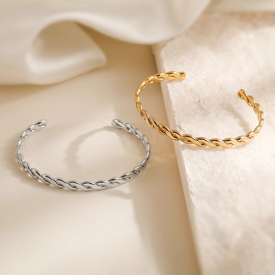 Simple Style Commute Geometric 304 Stainless Steel Cuff Bracelets-Bijou Crush