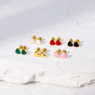 Heart Shape 201 Stainless Steel 18K Gold Plated Ear Studs Earrings-Bijou Crush