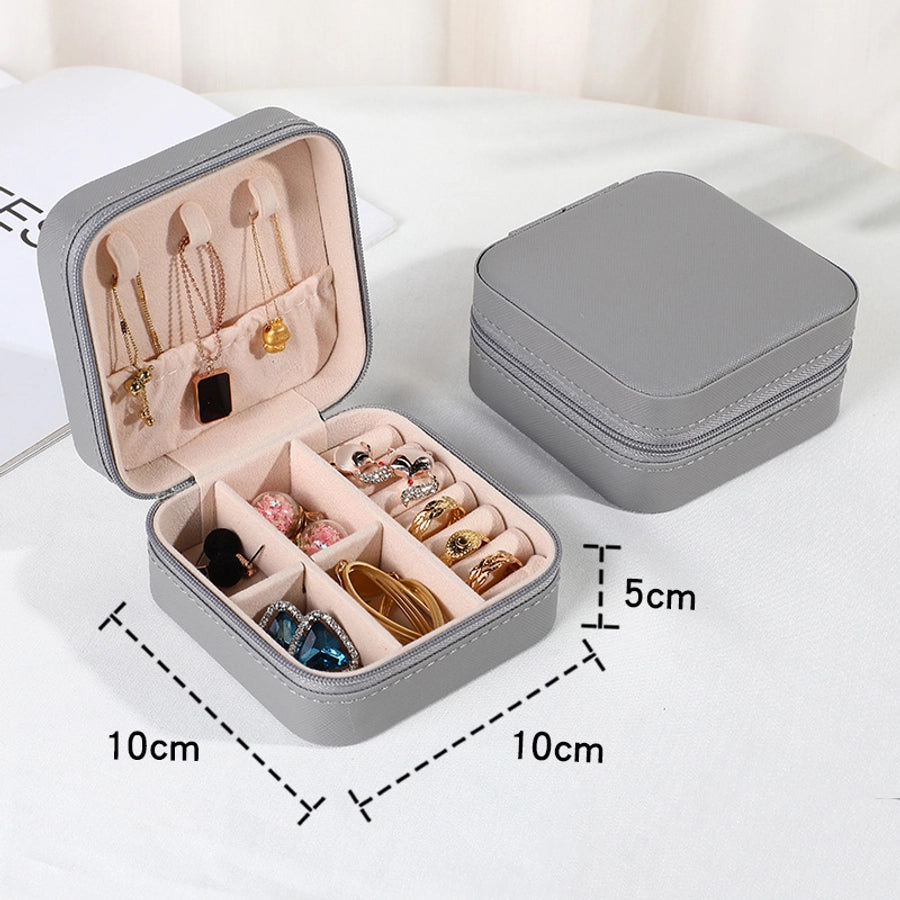 Simple Style Solid Color Leather Jewelry Boxes-Bijou Crush