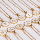 Shell 18K Gold Plated Simple Style Letter Shell Pendant Necklace-Bijou Crush