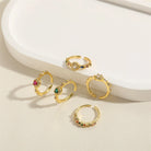 Vintage-Inspired Simple Round Copper-Plated Open Ring with Zircon Inlay and 14K Gold Plating-Bijou Crush